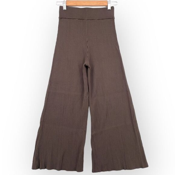 -Nini Share Couture Women’s Wide Leg Ribbed Flare Pants S - Picture 1 of 9